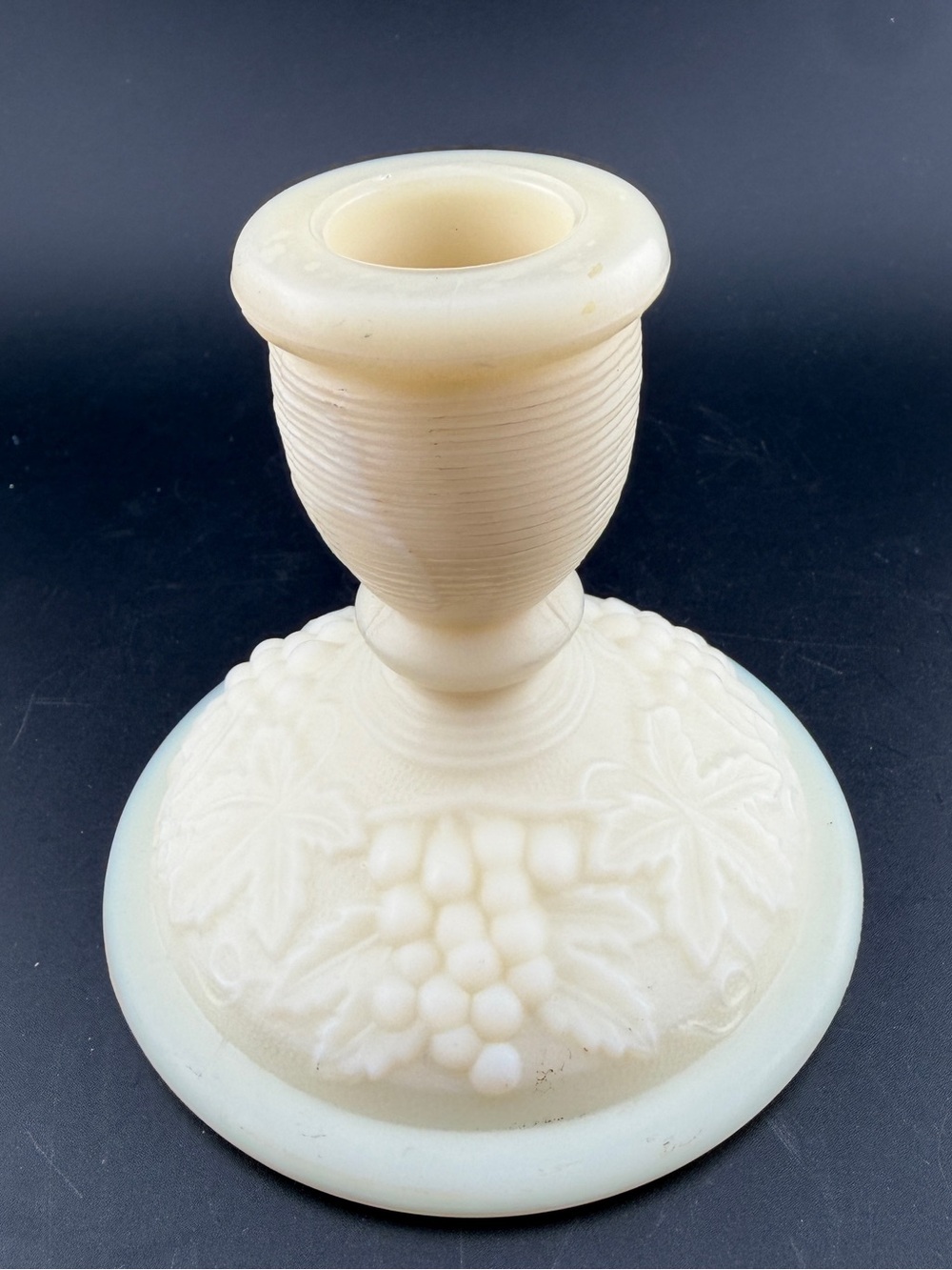 Vintage Custard Milk Glass Candlestick Holder By Imperial Glass Company